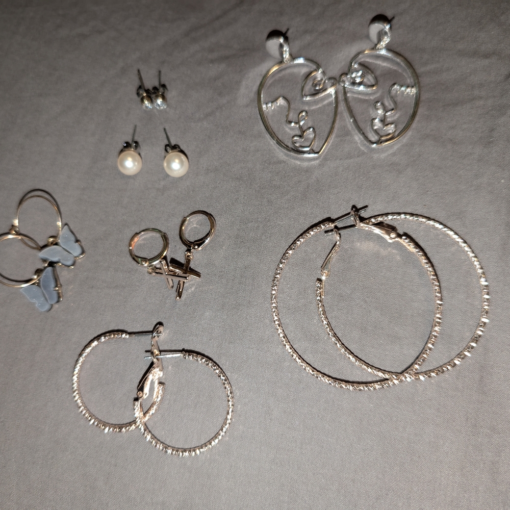 Elegant Silver and Gold Earring Set